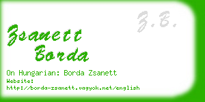 zsanett borda business card